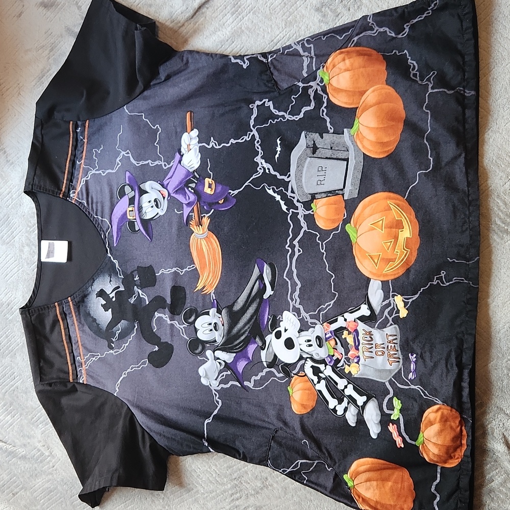 DISNEY, Halloween, Not so Scary, Skeleton Witch, Scrub Sz XL w Pockets